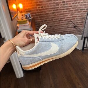 Nike Blue and White Cortez Sneakers